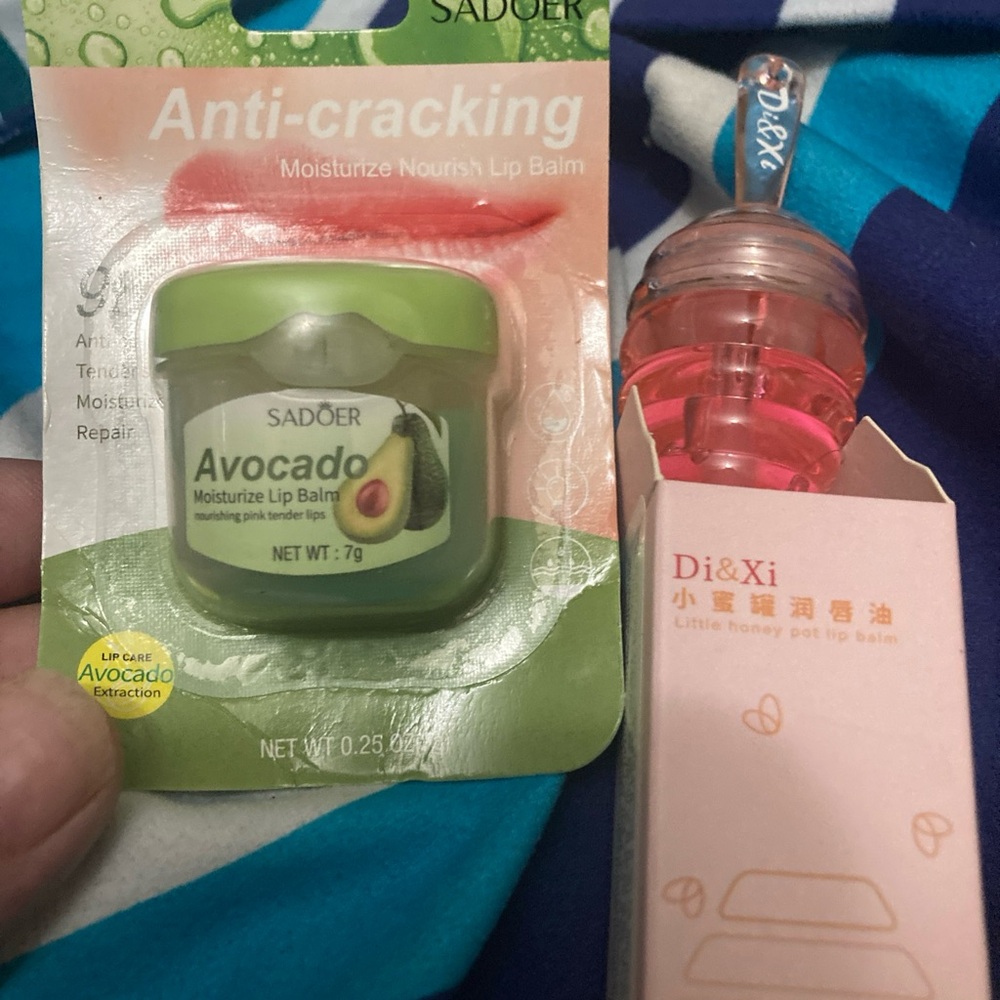 Sadoer Avocado Anit-crackling lip balm& Di&Xi little honey pot lip balm